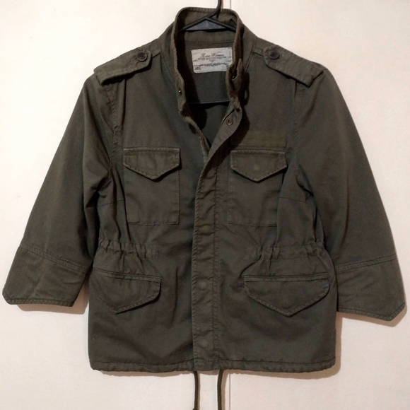 **Zara Woman**Slim Cropped Military Style Jacket. Olive Drab.Size S - Picture 8 of 11